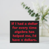 Wiskunde Algebra Briefkaarten (Staand voorkant)