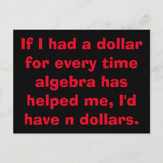 Wiskunde Algebra Briefkaarten (Voorkant)