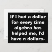 Wiskunde Algebra Briefkaarten (Voorkant / Achterkant)