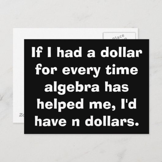 Wiskunde Algebra Briefkaarten (Voorkant / Achterkant)