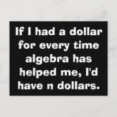 Wiskunde Algebra Briefkaarten (Voorkant)