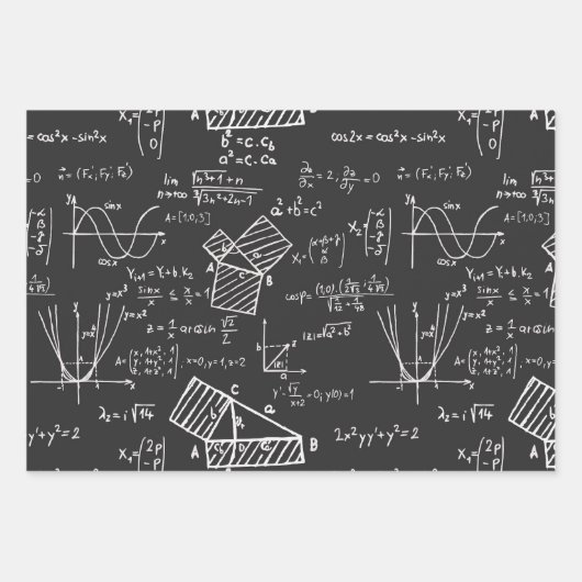 wiskunde, algebra, meetkunde, kogelpen inpakpapier vel (Voorkant 2)