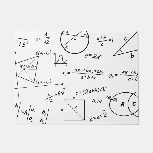 Wiskunde Algebra Meetkunde whiteboard Deurmat (Voorkant)