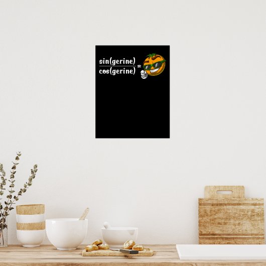Wiskunde Algebra Tangerine Funny Science Joke Poster (Keuken)