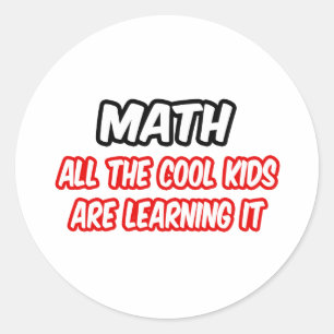 Wiskunde...alle coole Kinder zijn het aan het lere Ronde Sticker