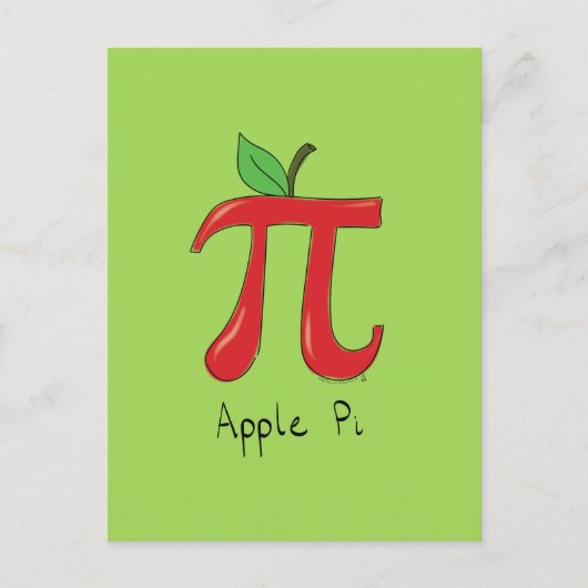Wiskunde Apple Pi Symbool Teacher Cute Cartoon Briefkaart (Voorkant)