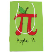 Wiskunde Apple Pi Symbool Teacher Cute Cartoon Medium Cadeauzakje (Voorkant)