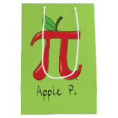 Wiskunde Apple Pi Symbool Teacher Cute Cartoon Medium Cadeauzakje (Achterkant)