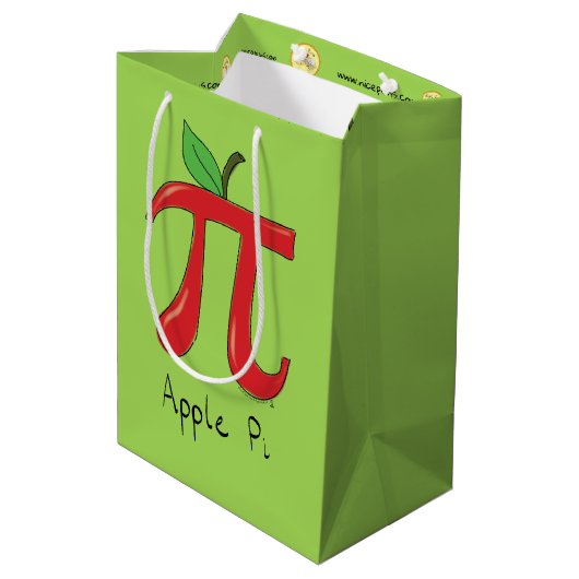 Wiskunde Apple Pi Symbool Teacher Cute Cartoon Medium Cadeauzakje (Achterkant Gekanteld)