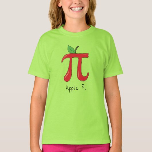 Wiskunde Apple Pi Symbool Teacher Cute Cartoon T-shirt (Voorkant)