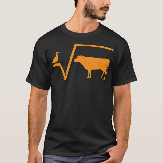 Wiskunde basisschool koe schoolpendel grappig t-shirt (Voorkant)