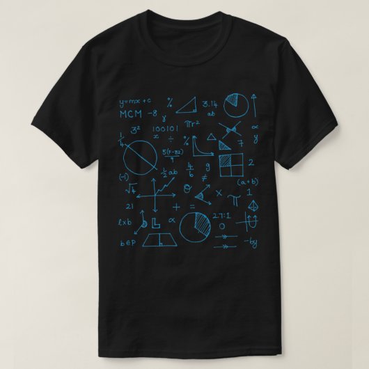 Wiskunde blauw t-shirt (Design voorkant)