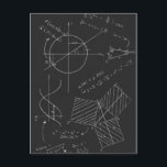 Wiskunde bord briefkaart<br><div class="desc">formules voor wiskunde en afbeeldingen op het bord</div>