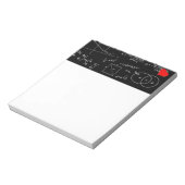 Wiskunde bord met 3D schattig rood hart Notitieblok (Linkerzijde)