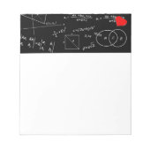 Wiskunde bord met 3D schattig rood hart Notitieblok (Voorkant)