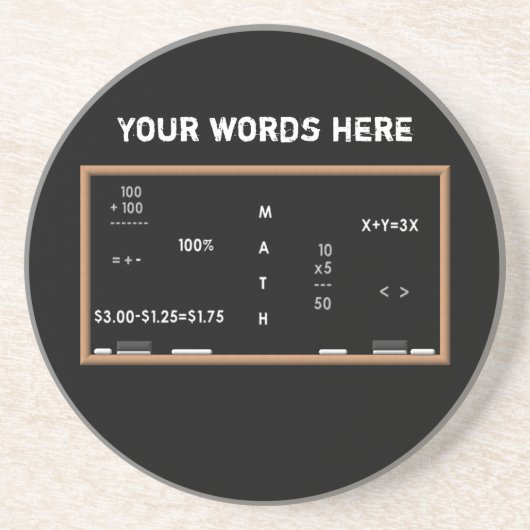 Wiskunde-bord Zandsteen Onderzetter (Voorkant)