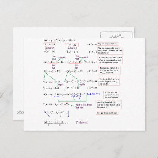 Wiskunde Briefkaart (Voorkant / Achterkant)