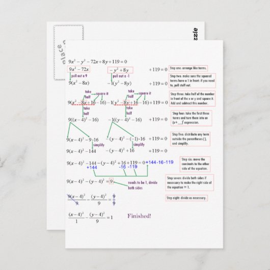 Wiskunde Briefkaart (Voorkant / Achterkant)