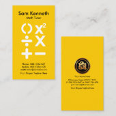 Wiskunde Bright Gele BODMAS-Wiskunde Symbool Visitekaartje (Voorkant / Achterkant)