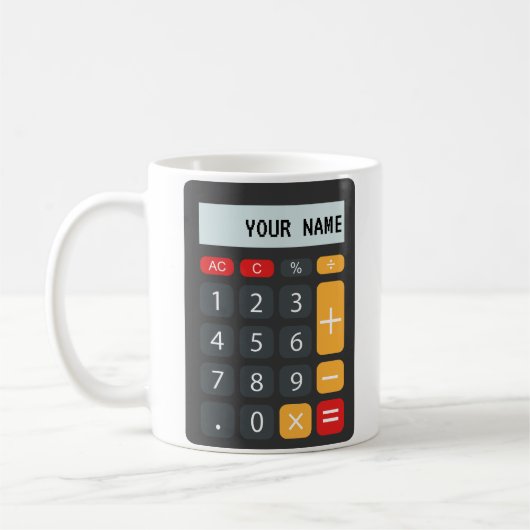 Wiskunde calculator Aangepaste naam Koffiemok (Links)