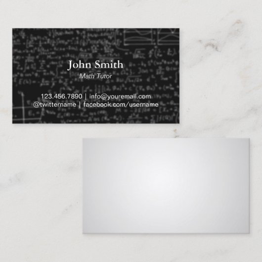 Wiskunde: Chalkboard achtergrond Visitekaartje (Voorkant / Achterkant)