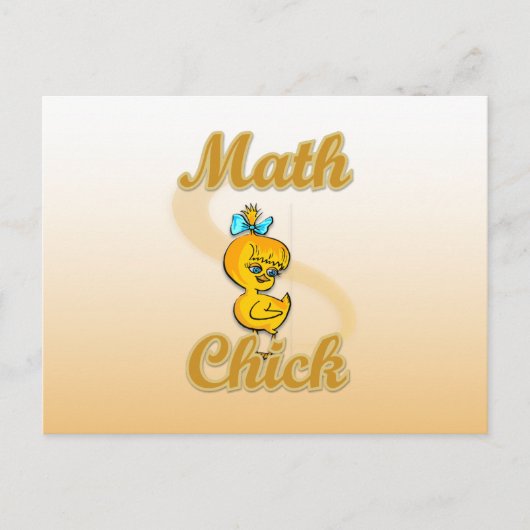 Wiskunde Chick Briefkaart (Voorkant)