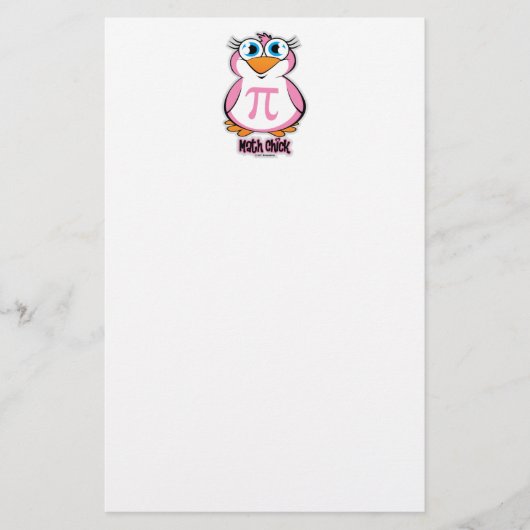 Wiskunde Chick Briefpapier (Voorkant)