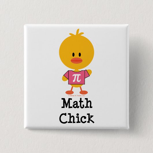 Wiskunde Chick Button (Voorkant)