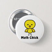 Wiskunde Chick Ronde Button 5,7 Cm (Voorkant /achterkant)