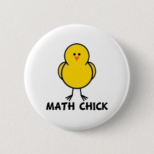 Wiskunde Chick Ronde Button 5,7 Cm