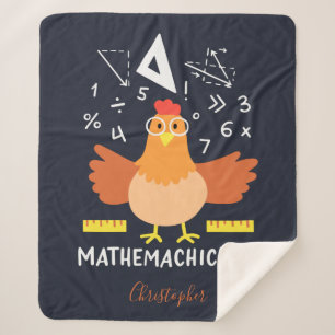 Wiskunde Chicken Funny Mathemachicken Teacher Cust Sherpa Deken