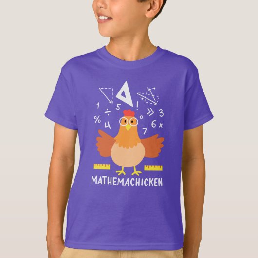 Wiskunde Chicken Gag Funny Mathemachicken Nerd T-shirt (Voorkant)