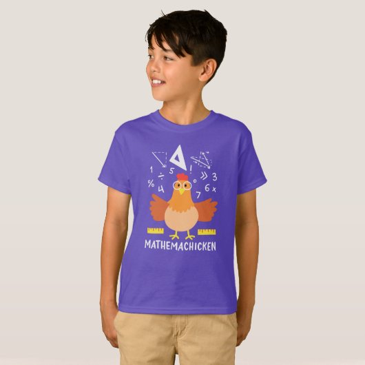 Wiskunde Chicken Gag Funny Mathemachicken Nerd T-shirt (Voorkant volledig)