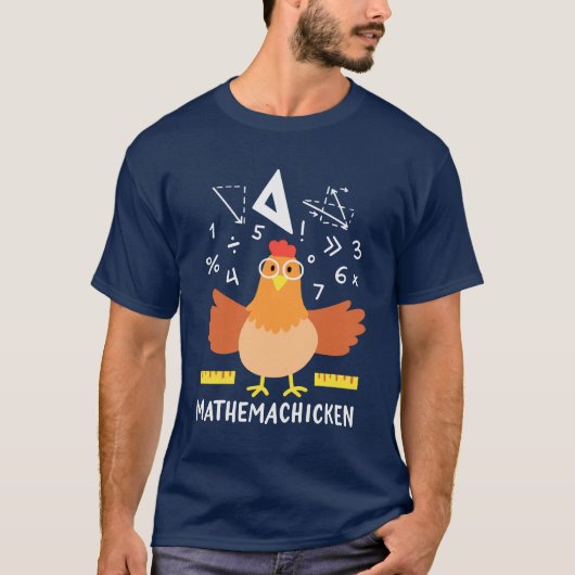 Wiskunde Chicken Gag Funny Mathemachicken T-shirt (Voorkant)