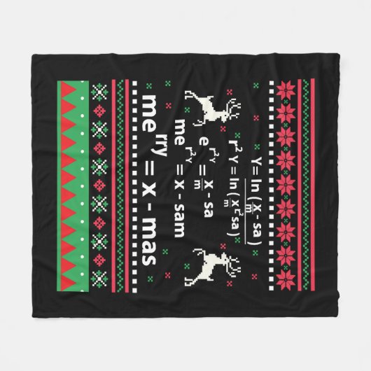 WISKUNDE CHRISTMAS FLEECE DEKEN (Voorkant (Horizontaal))