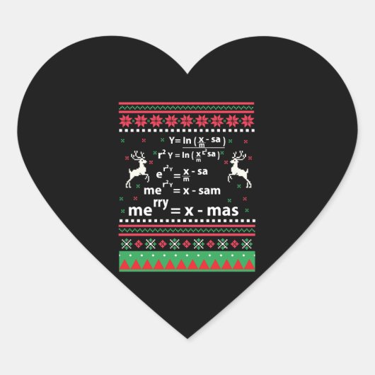 WISKUNDE CHRISTMAS HART STICKER (Voorkant)