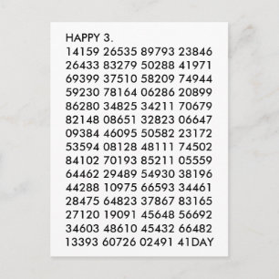 Wiskunde Cijfers 3.14 Grappig Happy Pi Day Briefkaart