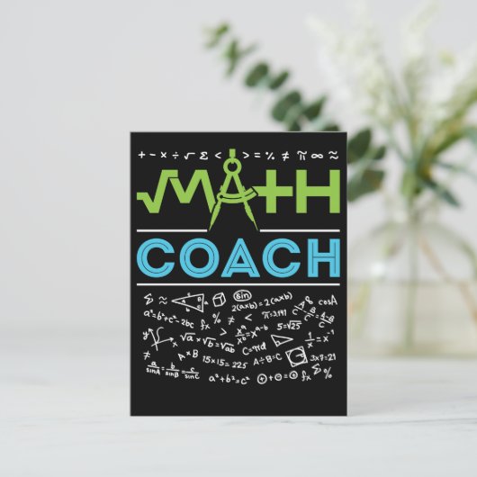 Wiskunde Coach Mathematics Tutor Briefkaart (Staand voorkant)