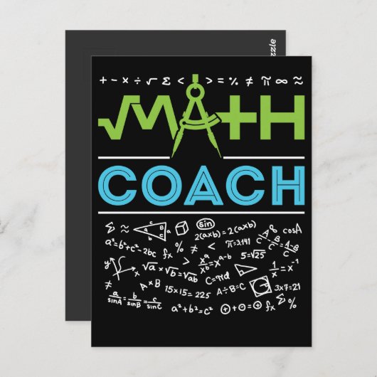 Wiskunde Coach Mathematics Tutor Briefkaart (Voorkant / Achterkant)