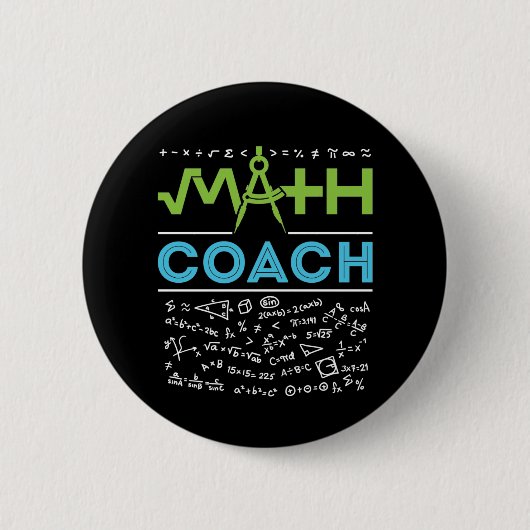 Wiskunde Coach Mathematics Tutor Ronde Button 5,7 Cm (Voorkant)