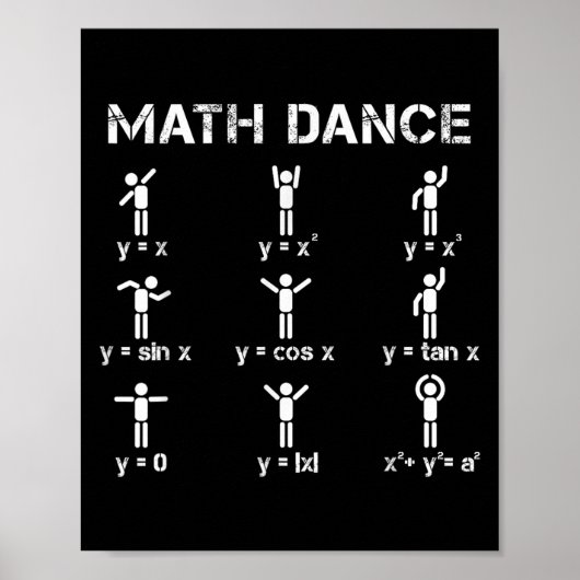 Wiskunde Dans Algebraïsche Functies Grappig Leraar Poster (Voorkant)