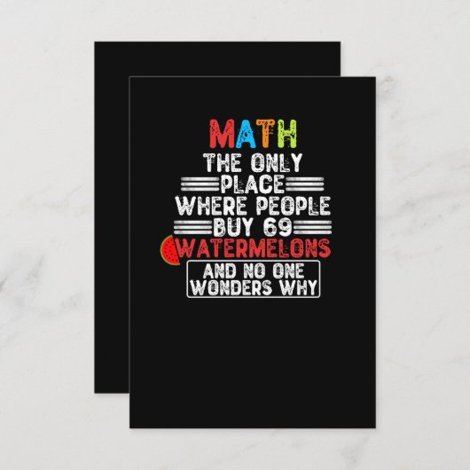 Wiskunde de enige plaats waar mensen kopen - grapp bedankkaart (Voorkant / Achterkant)
