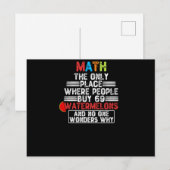 Wiskunde de enige plaats waar mensen kopen - grapp briefkaart (Voorkant / Achterkant)