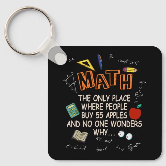 Wiskunde de enige plek waar mensen 55 appelthee ko sleutelhanger (Voorkant)