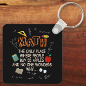 Wiskunde de enige plek waar mensen 55 appelthee ko sleutelhanger (Achterkant)