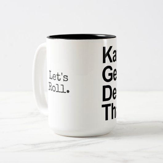 Wiskunde Detectives - Kate, George, Debbie en Thad Tweekleurige Koffiemok (Voorkant links)