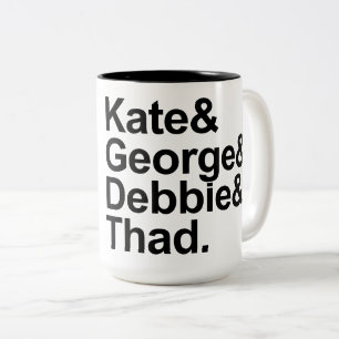Wiskunde Detectives - Kate, George, Debbie en Thad Tweekleurige Koffiemok
