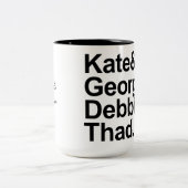 Wiskunde Detectives - Kate, George, Debbie en Thad Tweekleurige Koffiemok (Center)