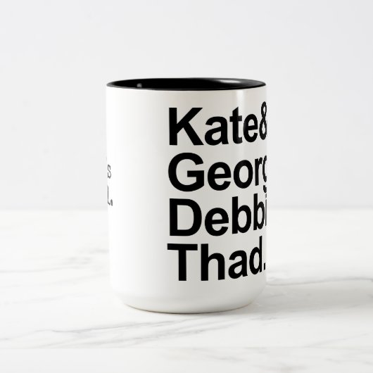 Wiskunde Detectives - Kate, George, Debbie en Thad Tweekleurige Koffiemok (Center)