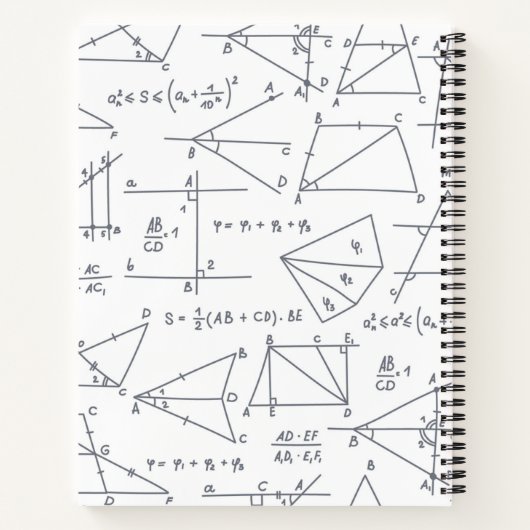 Wiskunde diagrammen Patroon Modern Graph Paper Notitieboek (Achterkant)